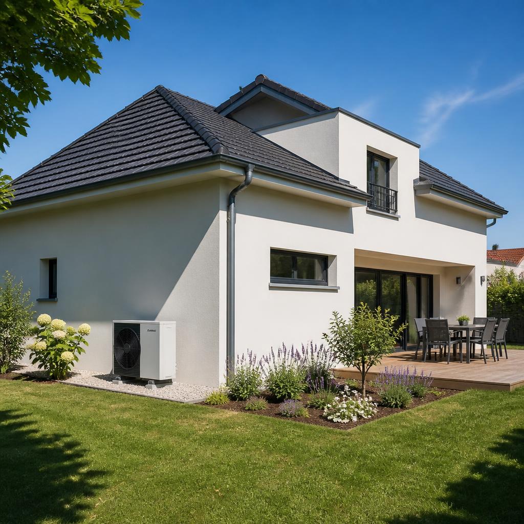 Maison équipée pompe à chaleur et solaire