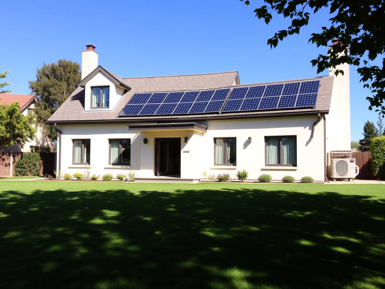 Maison équipée pompe à chaleur et solaire